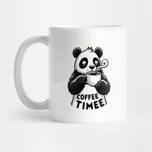 panda drink coffee with text coffee time Mug